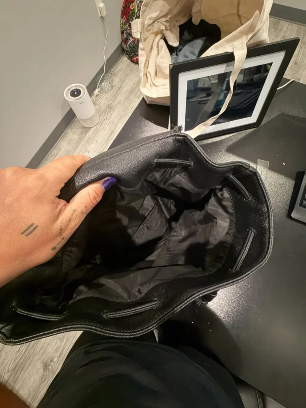 Victoria's Secret Backpack Solid Black No Pockets*